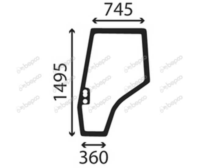 Massey Ferguson 4200, 4300 Series Cab Door Glass LH Tinted BONDED
