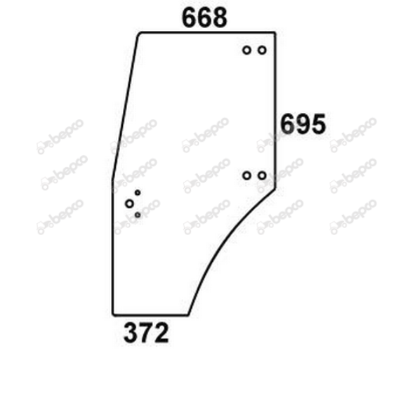 For DEUTZ DOOR GLASS LEFT - CURVED - TINTED