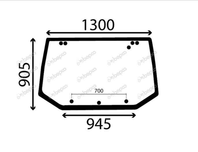 For FORD 40'S 600'S REAR WINDOW FLAT - TINTED