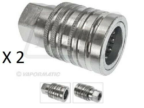 FEMALE PUSH PULL HYDRAULIC COUPLING  1/2" BSP  PAIR