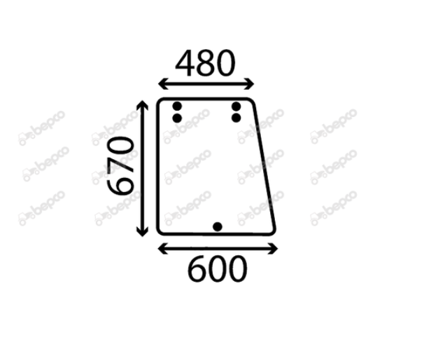 Massey Ferguson 200 Series Sankey Cab Side Window 5 Hole LH or RH