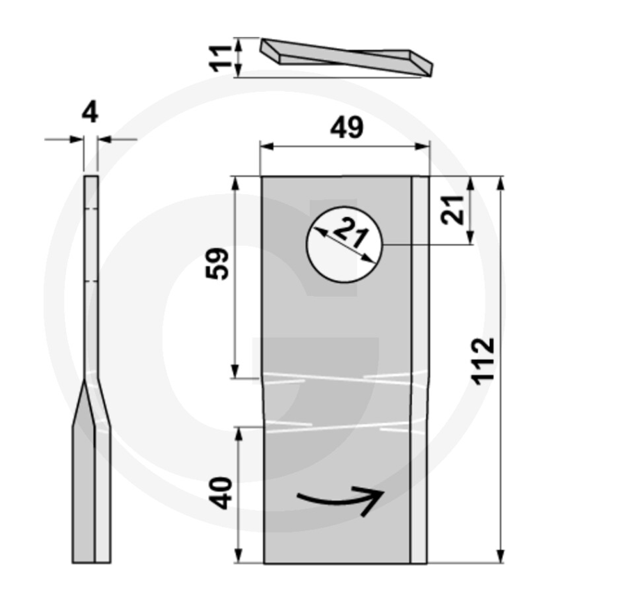 For Pottinger Mower Blade, left DURASTAR PACK OF 10