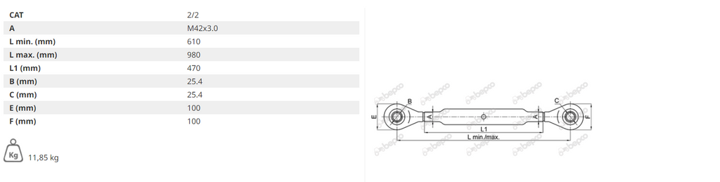 TOP LINK CAT. 2/2 - M 42 X 3 - L 610/980