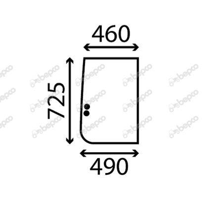 For HITACHI SLIDING UPPER REAR SIDE WINDOW RIGHT - FLAT - TINTED