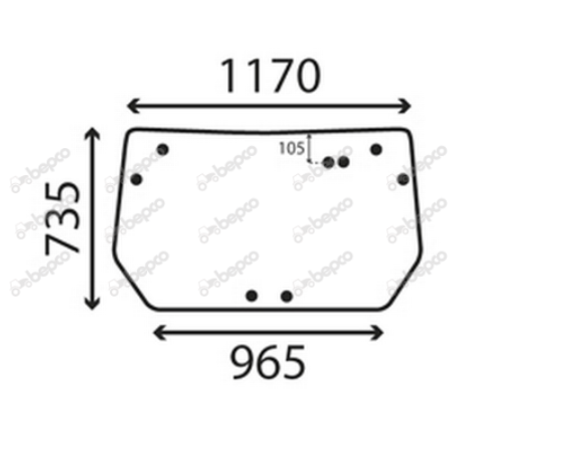 For DEUTZ REAR WINDOW CURVED - TINTED