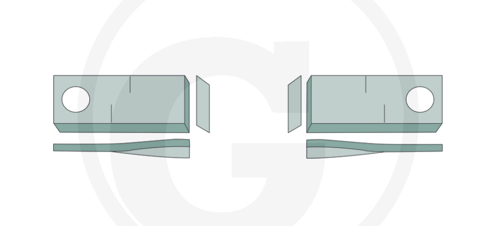 For 	Pöttinger MOWER BLADES 100 X 48mm (25) Left