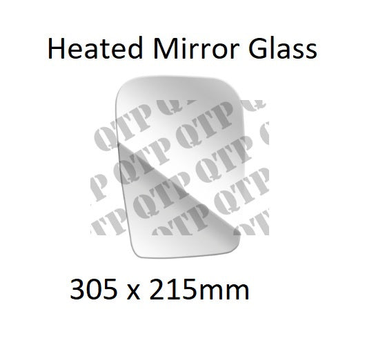 For Ford New Holland T6 T7 T6000 T7000 Mirror Glass Heated 305 x 215mm 