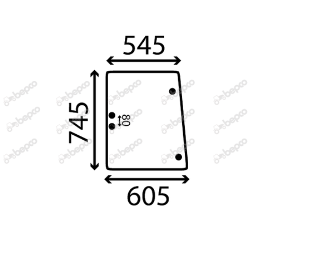 For DEUTZ AGROSUN OPENING SIDE WINDOW FLAT - TINTED