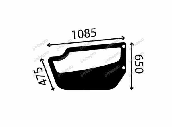 for, Massey Ferguson 8900 LOWER DOOR WINDOW LEFT - FLAT - TINTED