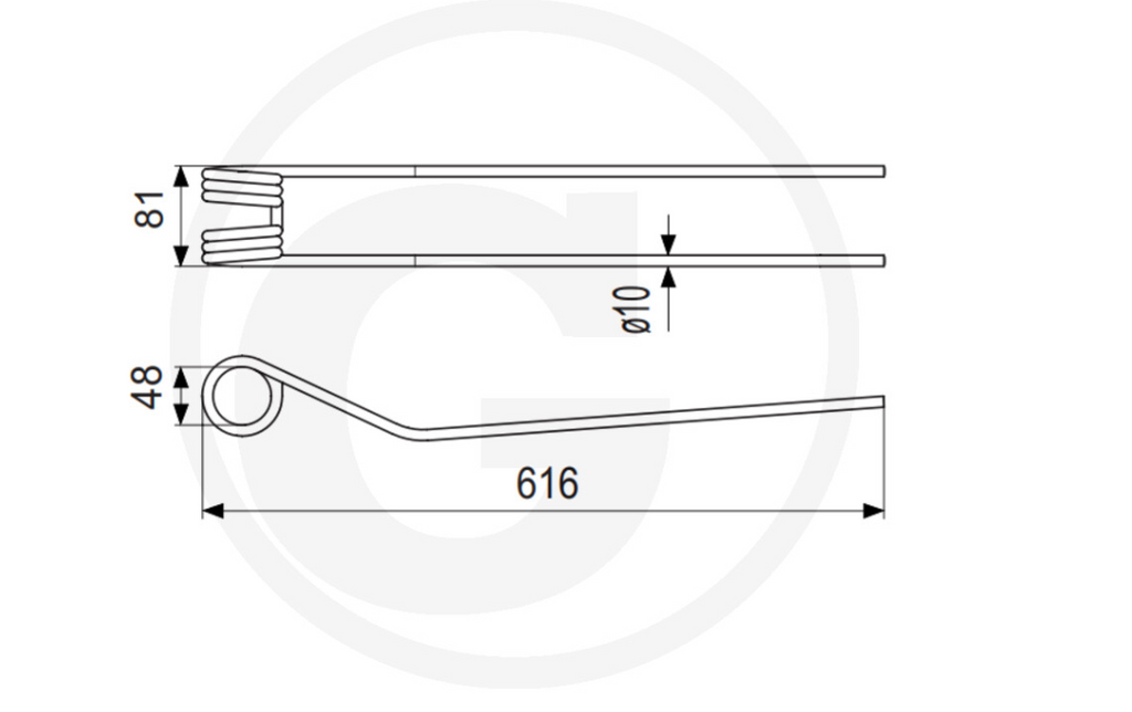 For Pöttinger Swather Spring Tines TOP 1403, TOP 1252, TOP 962