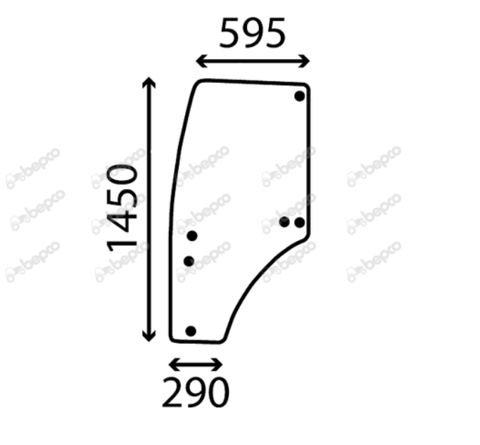 For JOHN DEERE 5M 5R 6D 6M DOOR WINDOW GLASS LEFT - CURVED - TINTED
