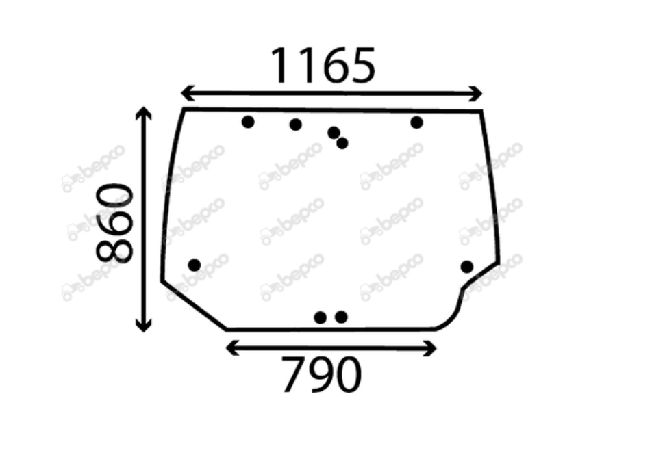 For CASE McCORMICK REAR WINDOW CURVED - TINTED