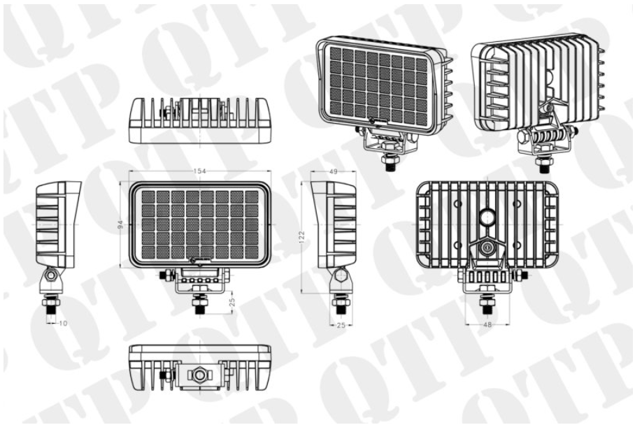 LED WORKLIGHT Rectangle 40W 3600 Lumens