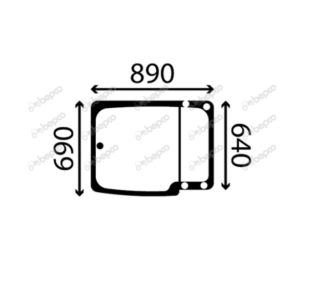for, MERLO TELEHANDLER REAR WINDOW FLAT - TINTED
