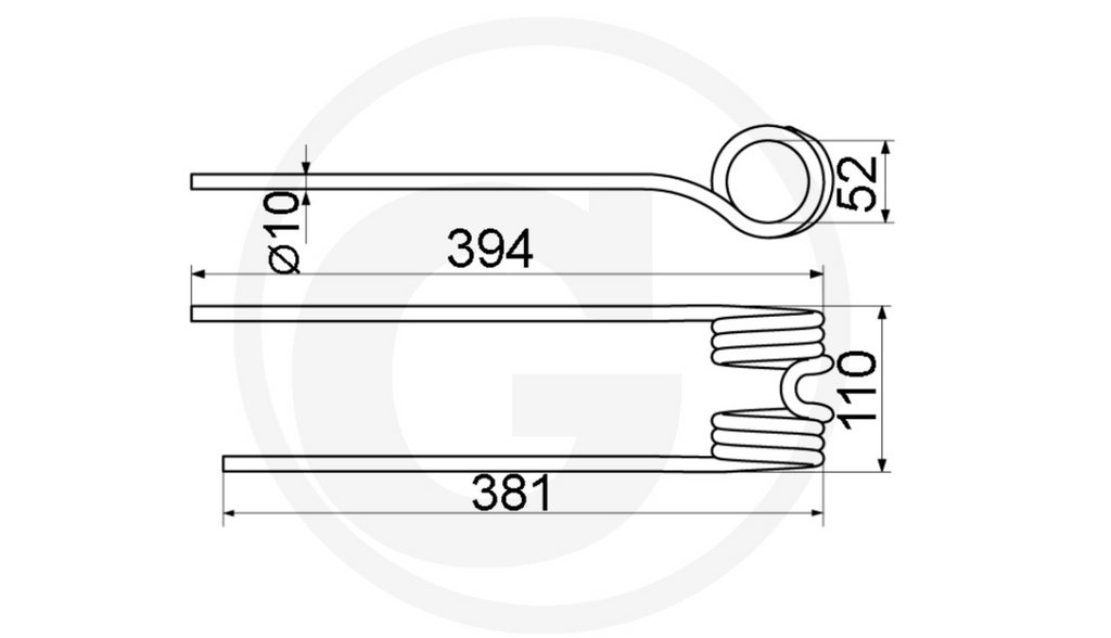 For Pöttinger Spring tine DURASTAR, right PACK OF 6