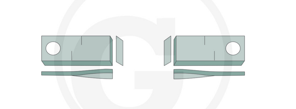 For FELLA MOWER BLADES 98 X 48mm (25) Right