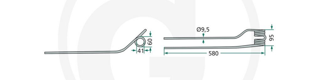 For KRONE KS Swather Tine Outer PACK OF 4