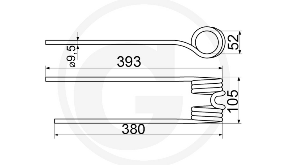 For Pöttinger Spring tine, right CLASSIC Pack of 6