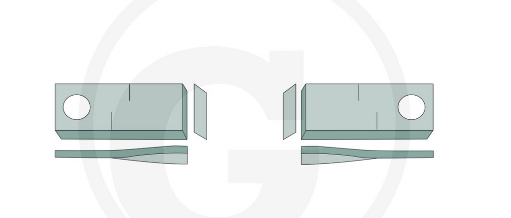For Pöttinger, Niemeyer MOWER BLADES 100 X 48mm (25) Right