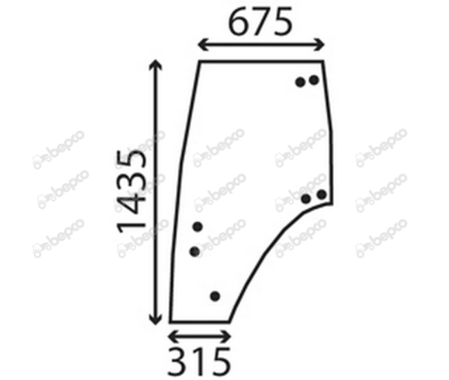 Fendt Cab Door Glass Left Hand