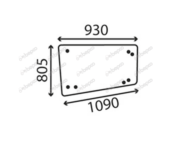 For CASE IH XLN CAB UPPER DOOR WINDOW FLAT - TINTED