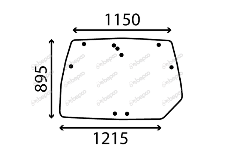 Deutz Cab Rear Window Glass Agrotron