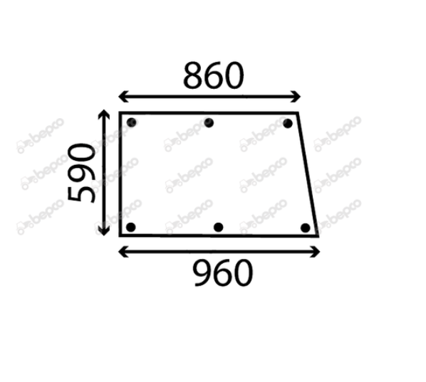 For MASSEY FERGUSON 2600 2700 FIXED UPPER DOOR WINDOW FLAT - TINTED