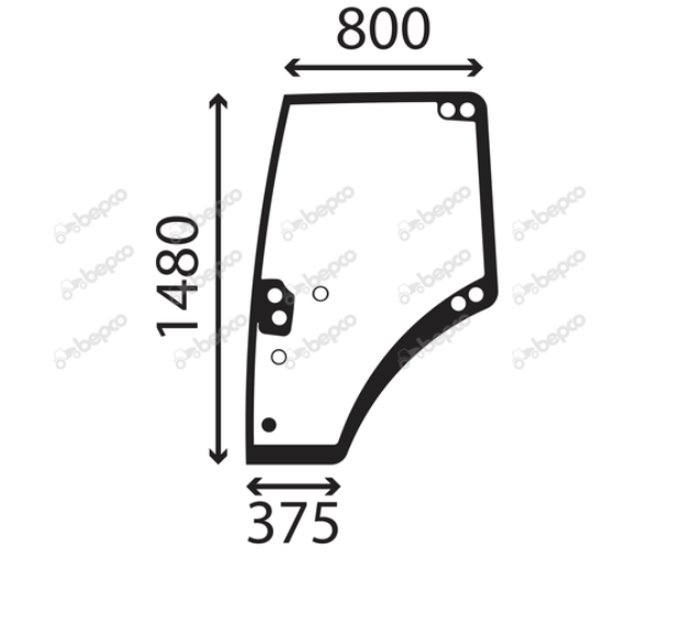 For FENDT 300 500 700 VARIO DOOR GLASS LEFT