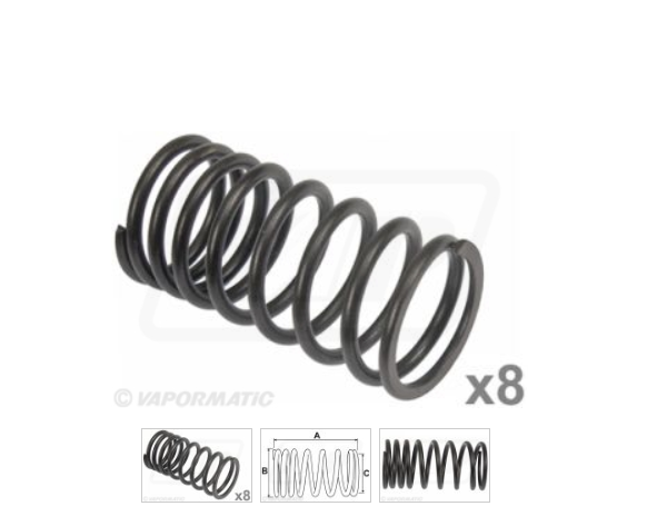 For JCB MASSEY FERGUSON Cylinder Head, Inner Valve Spring PACK OF 8