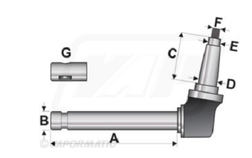 Ford New Holland Front Axle LH Spindle 2000, 3000, 2100, 3100, 4100