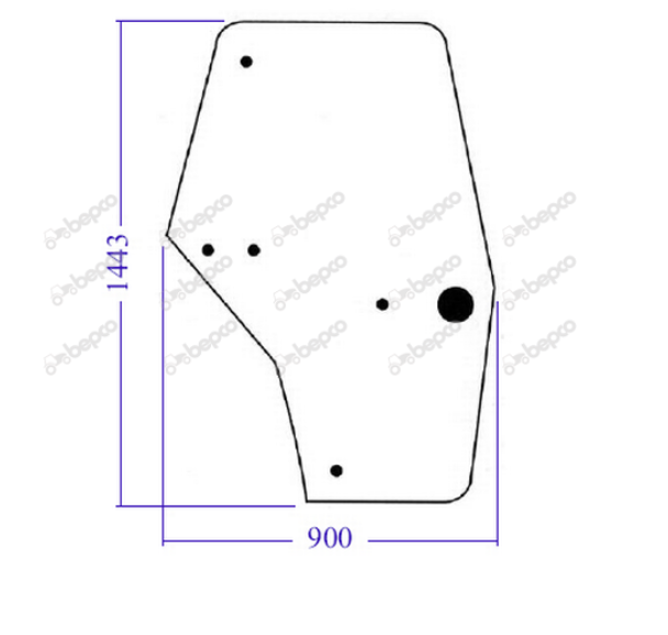 For CASE IHC 3000 4000 LP CAB DOOR GLASS LEFT - CURVED - NON-TINTED