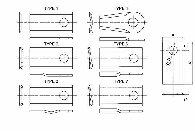 KUHN Mower BLADE FLAT 127 X 50 X4 Ø18.2 (25 PCES)