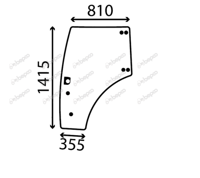 For CASE IHC FARMALL LUXXUM TIER 4 DOOR GLASS LEFT - CURVED - TINTED