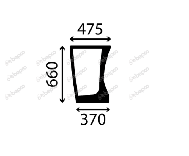 For DEUTZ LOWER FRONT GLASS RIGHT - CURVED - NON-TINTED