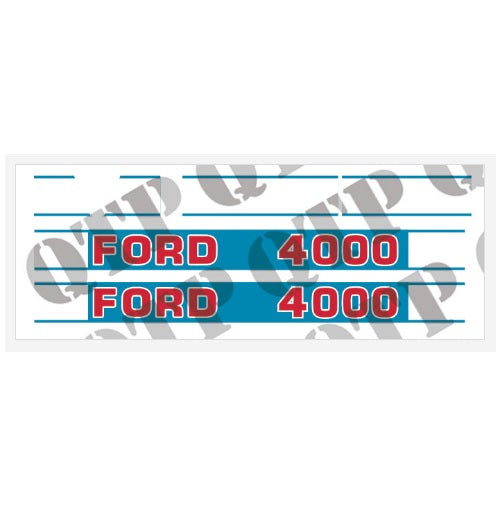 Ford 4000 Decal Kit - Blue & White