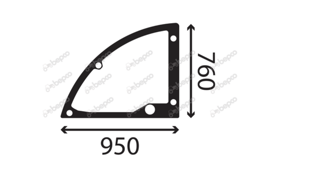 For AUSA T TELEHANDLER DOOR WINDOW GLASS UPPER - LEFT - FLAT - TINTED
