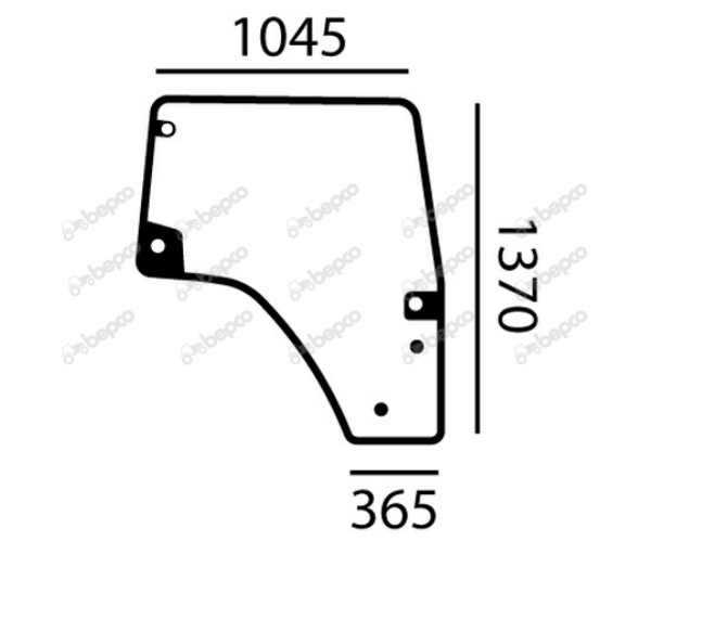 For DEUTZ DOOR GLASS RIGHT - CURVED - TINTED