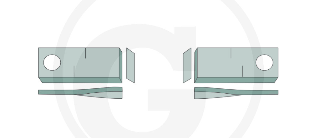 For FELLA MOWER BLADES 98 X 48mm (25) Left