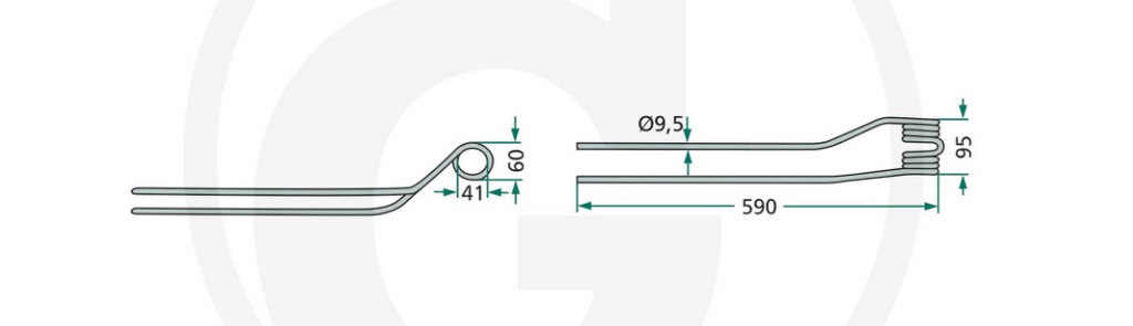 For KRONE KS Swather Tine Left, 0uter PACK OF 4