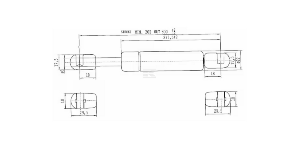 For Fendt Rear Window Gas Strut - Farmer 200/300/400, Favorit 500/700/800/900