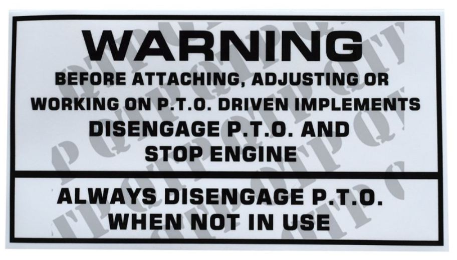 For MASSEY FERGUSON PTO SAFETY DECAL