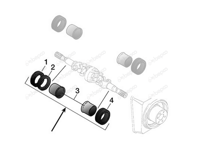For MASSEY FERGUSON 300 4WD HALF SHAFT REPAIR KIT (OLD TYPE )