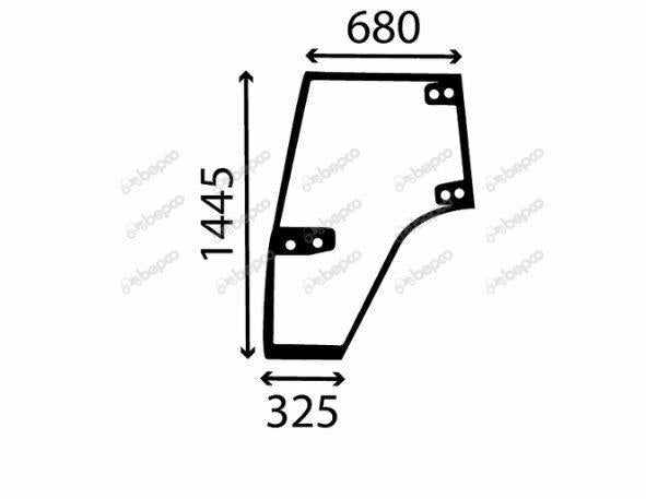 for, CASE IH CS, CVX DOOR WINDOW LEFT - CURVED - TINTED