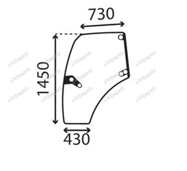 For DEUTZ DOOR GLASS LEFT - CURVED - TINTED