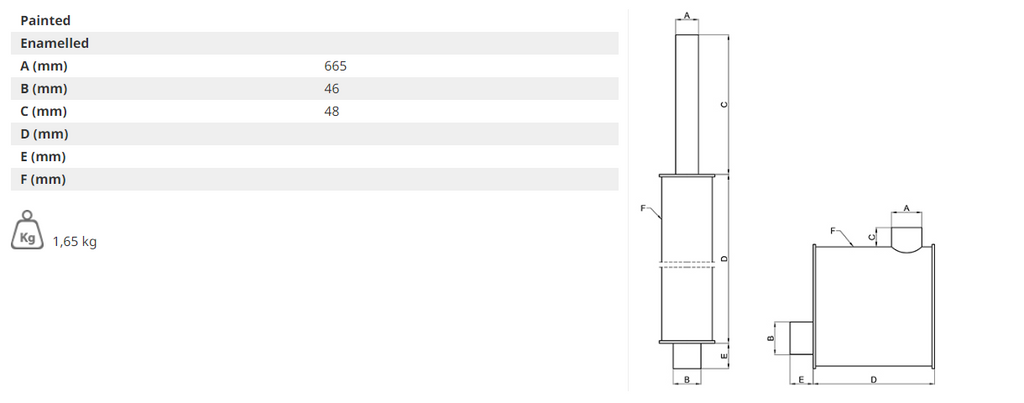 For FORD 30 35 EXHAUST PIPE 665 x 46 mm
