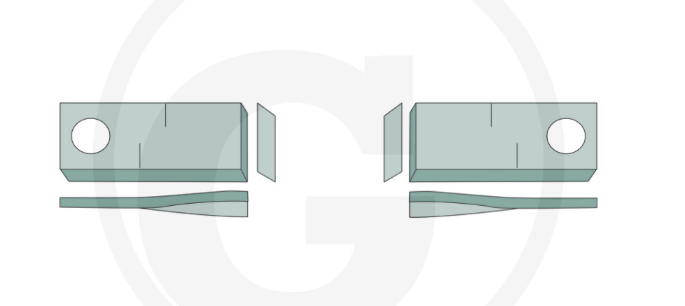 For PZ-Zweegers, Krone, Vicon, Kuhn MOWER BLADES 94 X 48mm (25) Right