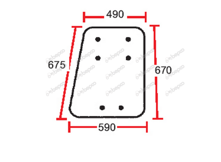 Massey Ferguson 200 Series Sankey Cab Side Window 6 Hole LH or RH