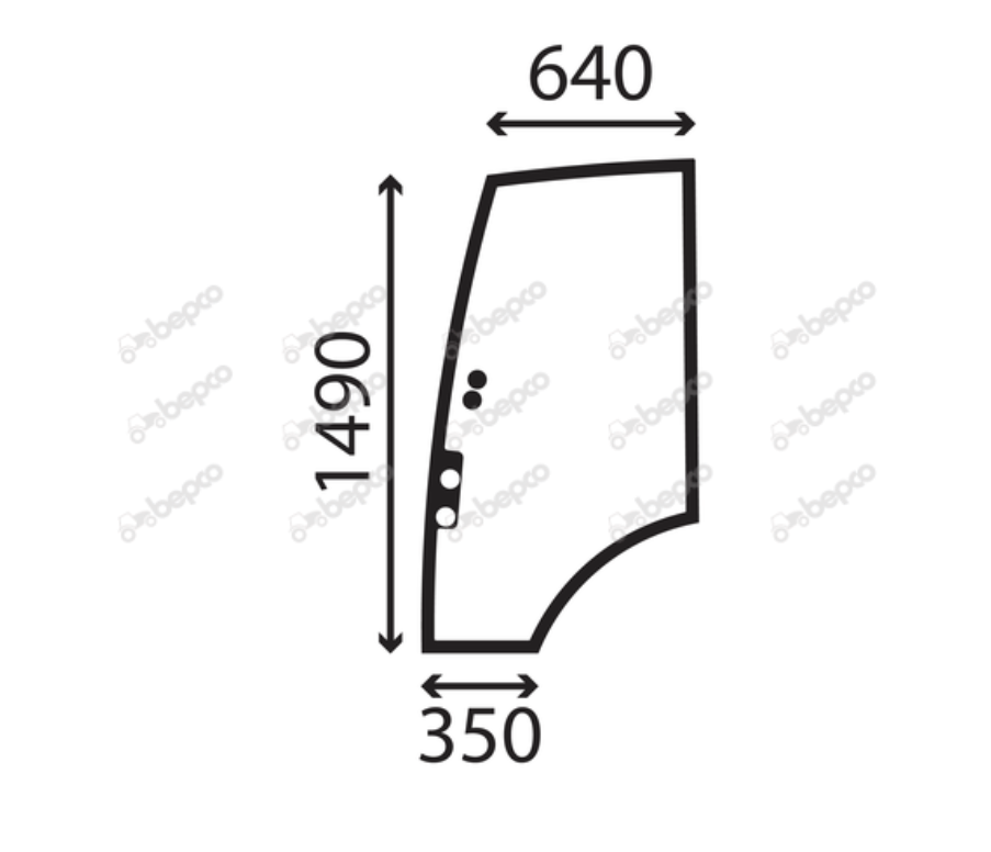 For KOMATSU WB DOOR WINDOW GLASS LEFT - FLAT - TINTED