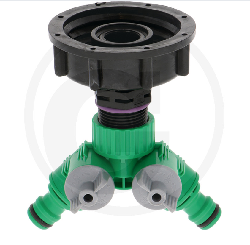 IBC adaptor, short S60x6 with 2-way valve