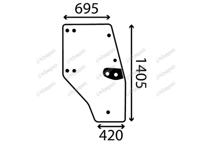 For DEUTZ DOOR GLASS RIGHT - CURVED - TINTED